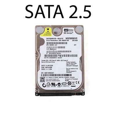 250GB HDD 2.5" SATA Hard Drive for Laptop with Windows 10 Pro Installed Legacy - Image 1 of 2