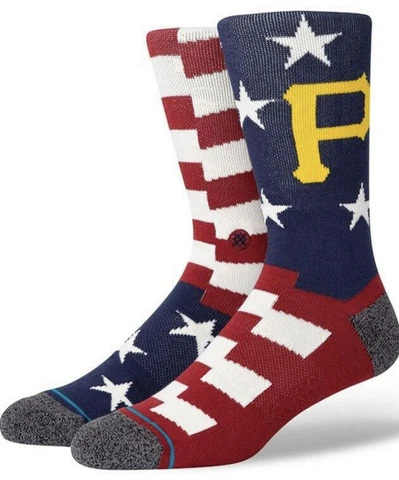 NEW STANCE MLB Pittsburgh Pirates Pitt Brigade 2 Crew Socks Men's Large 9-13 Cover