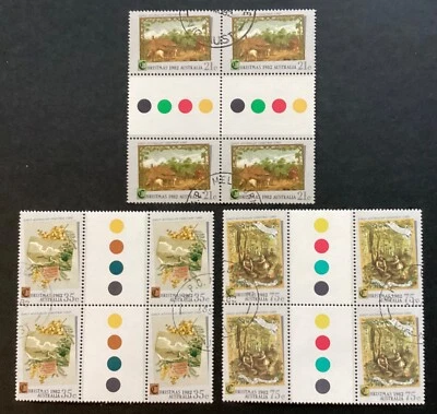 AUSTRALIA 1982 Christmas Set  Gutter Pairs x2 vfu/cto (B15) - Image 1 of 2