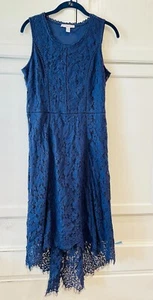 Navy Blue Lace Dress- Isaac Mizrahi Live.Size SP - Picture 1 of 2