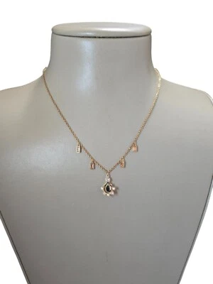 Collar Swarovski para mujer delicado tono dorado transparente, negro y champán Foto 1 de 4