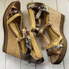NYC&CO multi texture neutral wedges with cork heel Women's Size 8