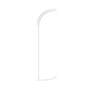 Solide weiße Bande Flatter windlos Einzelhandel Feder Flagge | 3 Fuß B x 11,5 Fuß hoch - Bild 1 von 3