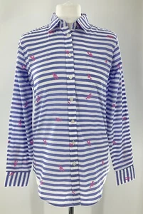 Bnwt £44.95 Joules Lucie Lobster Print Blue White Striped Cotton Shirt Uk 8 #M3 - Picture 1 of 10