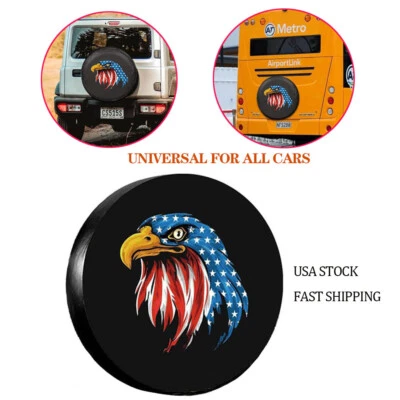 Spare Tire Cover 17‘’ Blue Eagle Wheel Protector Universal For JL Jeep Wrangler - Imagem 1 de 4