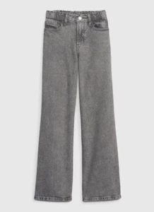 Gap Girl Jeans Size 7 Wide Leg Jeans Gray High Rise Elastic Waist New - Picture 1 of 8