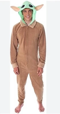 NUEVO SIN ETIQUETAS Star Wars Baby Yoda Unisex Unión Adulto Una Pieza Pijama Disfraz XL 16-18 Foto 1 de 4