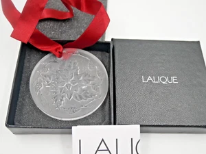 NUEVO 2020 CRISTAL LALIQUE DECORACIÓN NAVIDAD COLGANTE ORNAMENTO FLOR DE PASCUA - Imagen 1 de 5