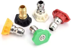 Juego de 5 boquillas de puntas de pulverización para lavadora a presión de alta potencia conexión rápida de 1/4" - Imagen 1 de 9
