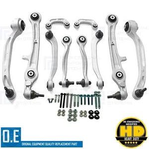 FOR AUDI A8 VW PHAETON FRONT UPPER LOWER SUSPENSION WISHBONE ARMS DROP LINKS KIT - Picture 1 of 7