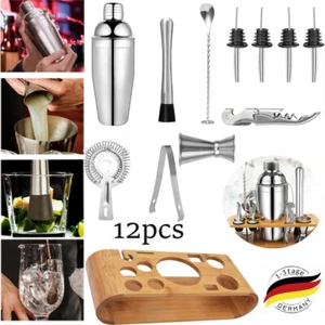 Cocktail Shaker Set Edelstahl 750ML 12 Teiliges Edelstahl Barkeeper Kit Geschenk - Bild 1 von 14