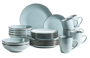 Mäser 27Steinzeug Kombiservice, Steinzeug METALLIC RIM NEU & OVP 1992 - Bild 1 von 19