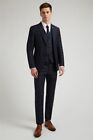 Bnwt Ted Baker Textured Navy Rust Check Slim Fit 3 Piece Suit 46R Chest 38R Leg