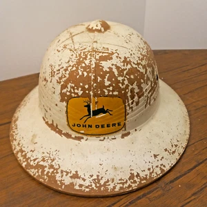 Rare Original 50's - 60's John Deere Pith Helmet Safari Hat Vintage Farm Sun Cap - Picture 1 of 11