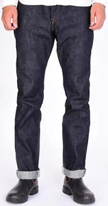 Pantalones de mezclilla Momotaro nuevos con etiquetas 15,7 oz con ribete índigo natural cónico 0605-V 32 - Imagen 1 de 11