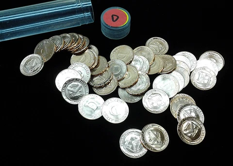 1984 - 1999 US Mint Set Token from Denver Mint / BU 1 Roll(50 coins) in a tube Cover