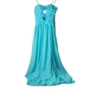 Adrianna Papell Hailey Gown Dress Women 2 Aquamarine Strapless Keyhole Evening   - Picture 1 of 7