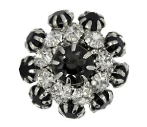 Black And Transparent, Crystal Claw Prongs ￼ Delilah Flower ￼metal Shank