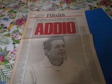 L'UNITA 13-GIUGNO 1984 MORTE ENRICO BERLINGUER ADDIO OMAGGIO BOTTEGHE OSCURE
