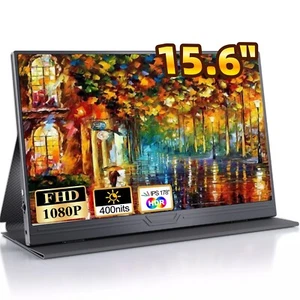 Portable Monitor 15,6 Zoll Tragbarer Monitor Display 1920*1080 PC Bildschirm - Bild 1 von 7