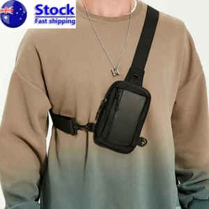 Men's Small Chest Bag Male Shoulder Messenger Bag Sling Side Bag Nylon Sports AU - Picture 1 of 12