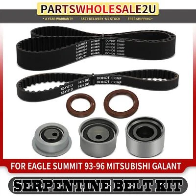 Kit de correa de distribución 7 piezas para Eagle Summit 1993-1996 Mitsubishi Galant Expo LRV 2,4 L Foto 1 de 4