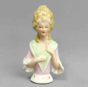 COJÍN DE PIN DE PORCELANA ALEMANA ART DECO/MEDIA MUÑECA DÉCADA DE 1930 - Imagen 1 de 4