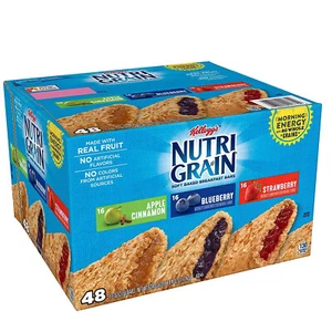 Kellogg's Nutri-Grain Breakfast Bar Variety Pack, 1.3 Ounce, 48 Count (3 Pack) - Picture 1 of 4
