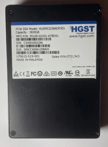 HGST SN100 3.82TB (~4TB) U.2 NVME SSD 99% Health 0.7DWPD - Afbeelding 1 van 7