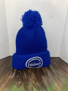 Pillsbury Poppin' Fresh Blue Knit Beanie Hat General Mills Pompom - Picture 1 of 1