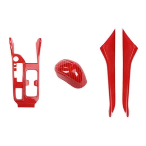 For Nissan Sentra 2020-2022 Red Carbon Fiber Central Console Gear Shift Panel 4X - Imagen 1 de 9