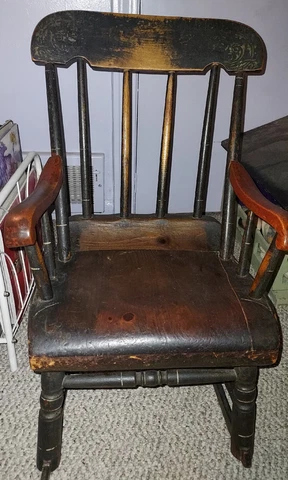 Vintage Wooden Children's Rocking Chair Cover