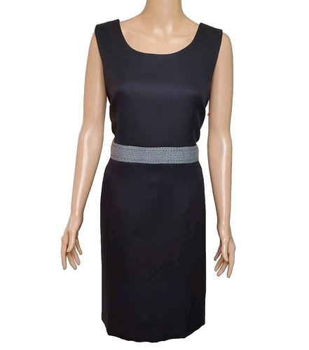 VALENTINO R&K ORIGINALS 14 abito tubino nero midi senza maniche classico Regencycore vintage