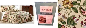 WAVERLY Laurel Springs Parchment Modern Farmhouse Quilt Bedspread Shams Set F/Q - Picture 1 of 23