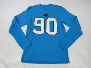 New Carolina Panthers #90 Julius Peppers Mens Sizes S-5XL Blue Long Sleeve Shirt - Picture 1 of 4