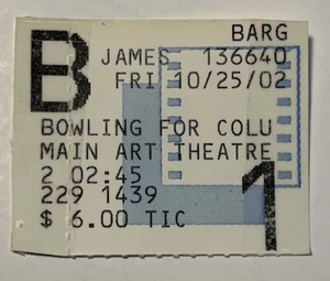 Boleto de película Bowling for Columbine 2002 Michael Moore - Imagen 1 de 5