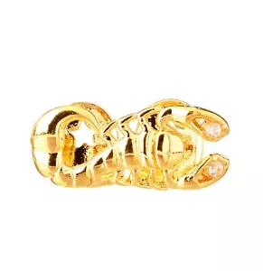 Parrilla para hombre Hip Hop Scorpion dos dientes chapada en oro 14K CGS - Imagen 1 de 3
