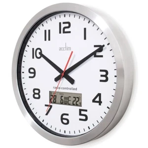 Orologio da parete al quarzo radiocomandato in alluminio Acctim meridiano 74447 DANNEGGIATO - Foto 1 di 1