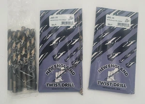 24 PCS New England Black Gold Twist Drill Bits 3/8 Bullseye HS Jobber - Picture 1 of 2
