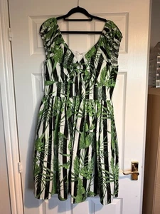 Hell Bunny Striped Plant Dress Size XL - New With Tags - Picture 1 of 5