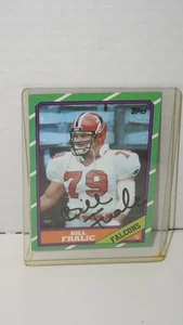 Tarjeta Topps #367 firmada por Bill Fralic 1986 - Tarjeta de novato Atlanta Falcons - Imagen 1 de 3