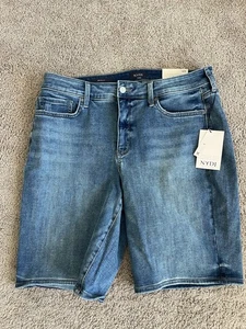 NYDJ Briella Size 14 Womens Denim Cuffed Shorts Stretch Comfort Lift & Tuck Tech - Picture 1 of 5
