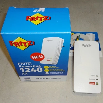 AVM FRITZ!Powerline 1240 AX WLAN AX 1200 Mbit/s 2x Gigabit LAN komplett OVP - Bild 1 von 3