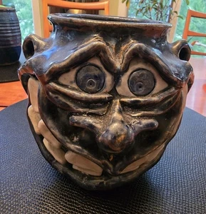 Phelps Studio Art Pottery Whimsical Face Planter Pot Facepot 2007 - Picture 1 of 10