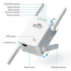 Internet Booster WiFi Extender EU Plug 100‑240V Relay -Modus -AP Für Home - Afbeelding 1 van 24