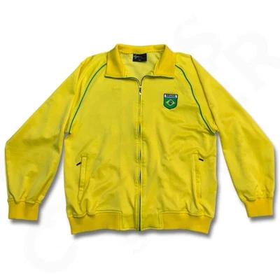 Chaqueta de Fútbol Brasil Amarillo Verde Brasil Fútbol Pista 2XL Cremallera Completa Con Bolsillos Foto 1 de 4
