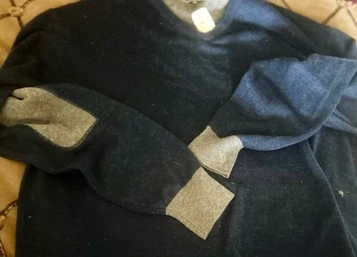 NUEVO Suéter Neiman Marcus de Alta Gama para Hombres XXL Azul y Gris Cuello en V Lana Foto 1 de 4