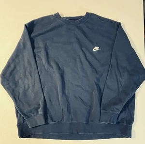 Nike Men's Sportswear Club Fleece Pullover Crew Neck Sweatshirt Dark Blue 4XL - Picture 1 of 7