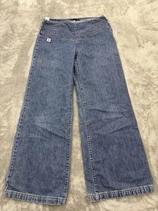Vintage Tommy Hilfiger Jeans Womens 7 Girl Blue Denim Baggy Wide Leg Y2K - Picture 1 of 10