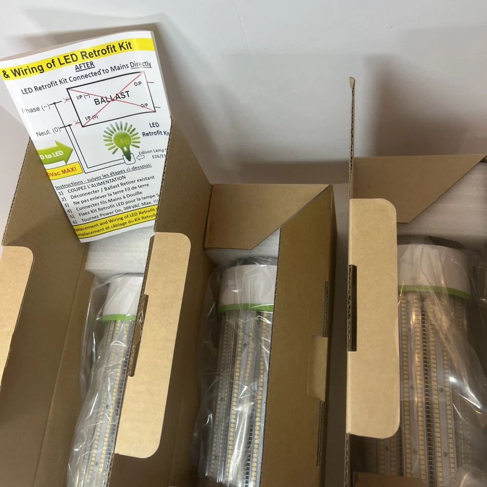 3x UL Listed LED Corn Light Bulb 300W, Mogul Base E39 Bulb Lamp, 5000K Daylight - Image 1 of 4